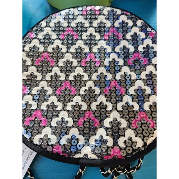 Vera Bradley Round Crossbody Sequin Canterberry Magenta - Picture 7 of 7